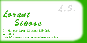 lorant siposs business card