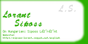 lorant siposs business card